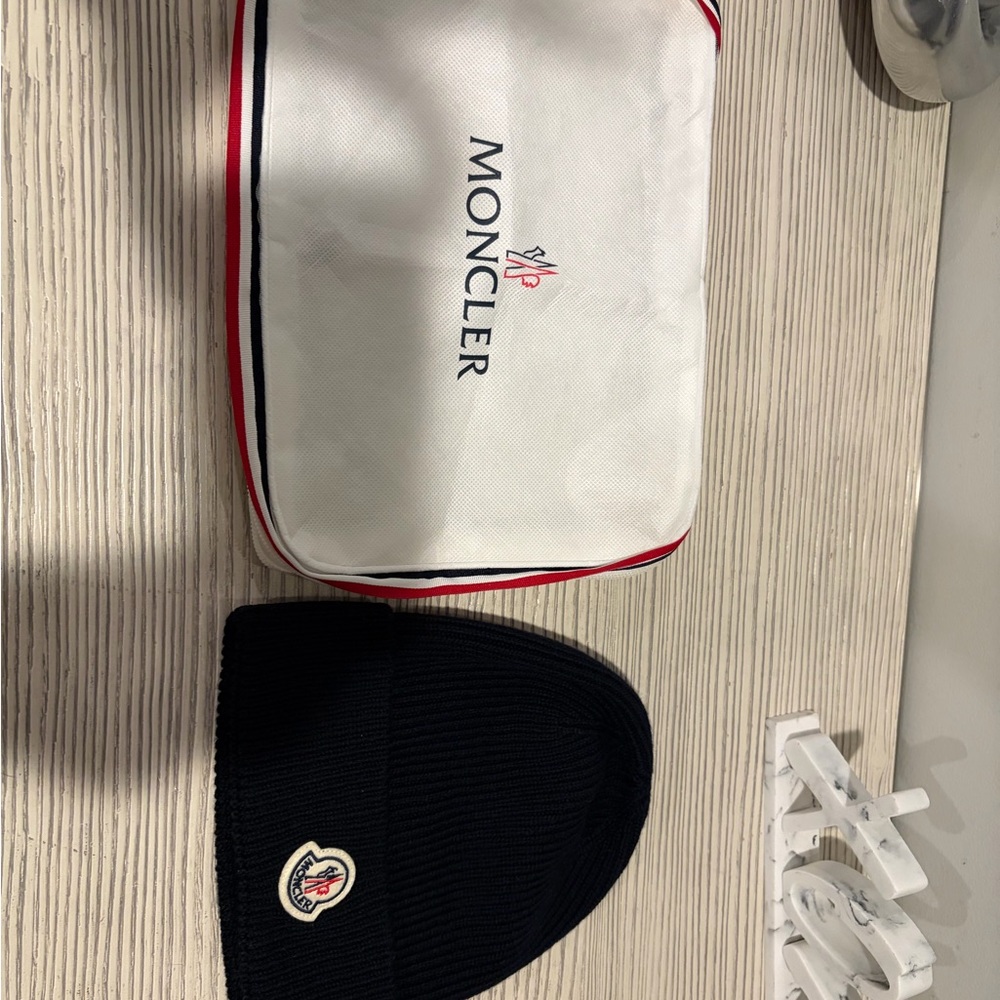 Moncler Navy Ribbed Knit Beanie - Picture 3 of 4